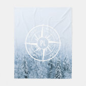 Couverture Polaire Aiguille de compas monogramme forêt d'épinette d'h (Devant)