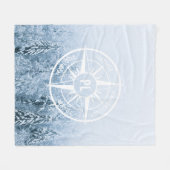 Couverture Polaire Aiguille de compas monogramme forêt d'épinette d'h (Devant (Horizontal))