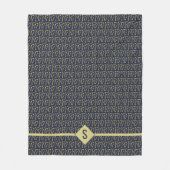 Couverture Polaire Aiguilles de tricot Artisanat Or initial + Marine (Devant)
