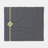 Couverture Polaire Aiguilles de tricot Artisanat Or initial + Marine (Devant (Horizontal))