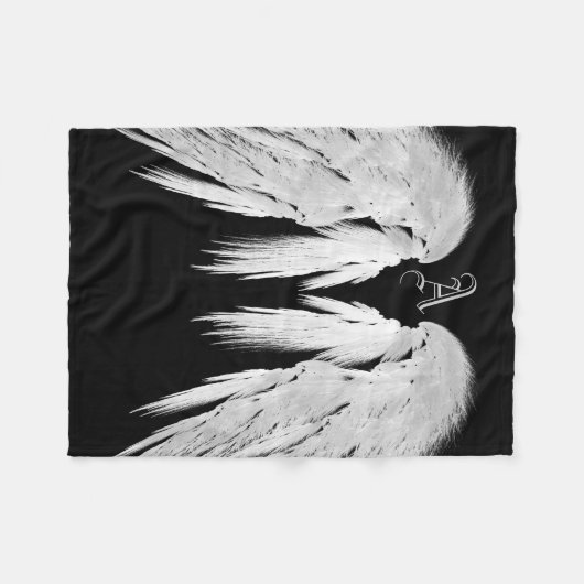 Couverture Polaire AILES ANGEL Monogramme Noir (Devant (Horizontal))