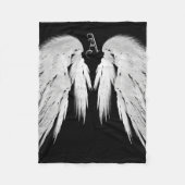 Couverture Polaire AILES ANGEL Monogramme Noir (Devant)