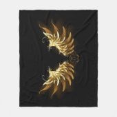 Couverture Polaire Ailes d'Ange d'or sur arrière - plan noir (Devant)