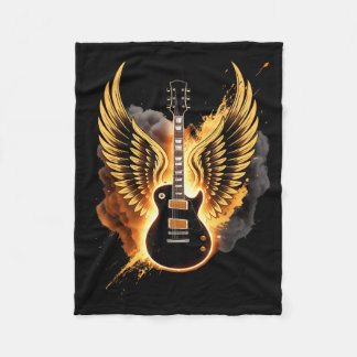 Couverture Polaire Ailes de guitare rétro Art abstrait Rock And Roll