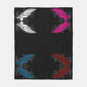 Couverture Polaire Ailes multicolores d'ange de tatouage (Devant)