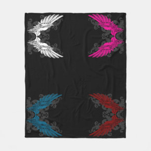 Couverture Polaire Ailes multicolores d'ange de tatouage