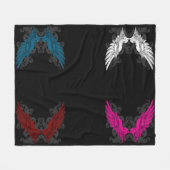 Couverture Polaire Ailes multicolores d'ange de tatouage (Devant (Horizontal))