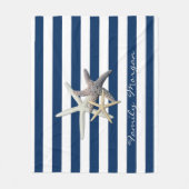 Couverture Polaire Aimable Starfish, Bleu Marine Bleu Bandes Personna (Devant)