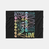 Couverture Polaire Aimer Aidez Support Acceptez Être Autisme Aime (Devant (Horizontal))