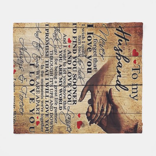 Couverture Polaire Aimer Cotes Cadeau | À mon mari présent | (Devant (Horizontal))