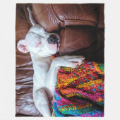Couverture Polaire Aimer Pitbull Chien Dormir sur le canapé (Devant)