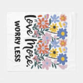 Couverture Polaire Aimer Plus S'Inquiéter Moins Floral Fleece Blanket (Devant (Horizontal))
