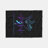 Couverture Polaire Aimer Prévention Suicide Sensibilisation Ribbon Su (Devant (Horizontal))