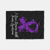 Couverture Polaire Aimez quelqu'un avec la sensibilisation au syndrom (Devant (Horizontal))