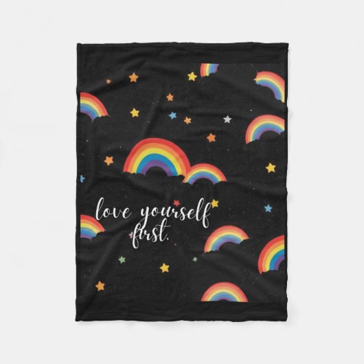 Couverture Polaire Aimez-vous Premier Sticker Rainbow Pride (Devant)