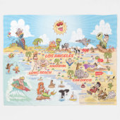 Couverture Polaire Ainsi California Cities & Beaches Fleece Blanket (Devant (Horizontal))