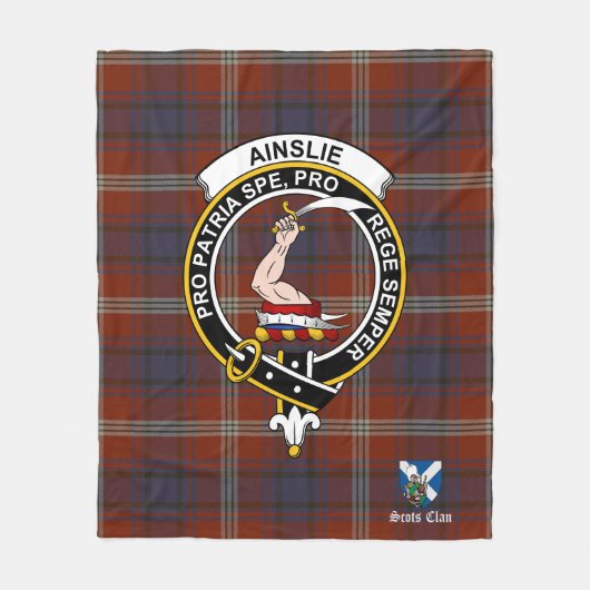 Couverture Polaire Ainslie Ancien Clan Badge Tartan Plaid (Devant)