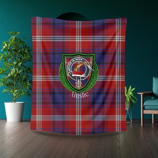 Couverture Polaire Ainslie Scottish Clan Tartan & Crest