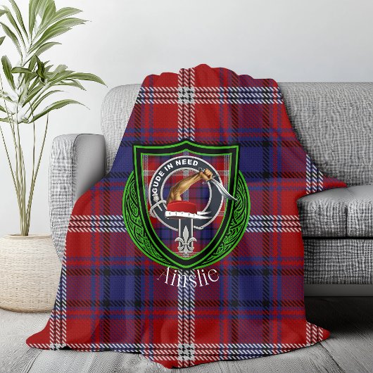 Couverture Polaire Ainslie Scottish Clan Tartan & Crest