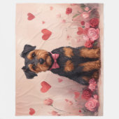 Couverture Polaire Airedale avec des Roses - Saint-Valentin (Devant)