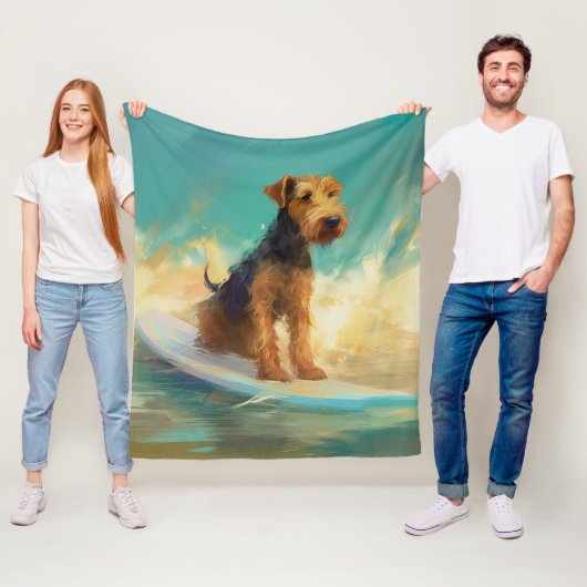 Couverture Polaire Airedale Beach Surf Peinture (En situation)