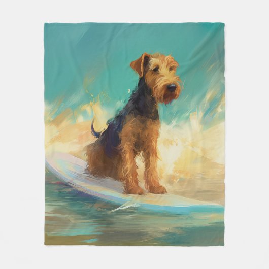 Couverture Polaire Airedale Beach Surf Peinture (Devant)