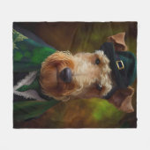 Couverture Polaire airedale chien à la Saint-Patrick (Devant (Horizontal))