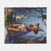 Couverture Polaire Airedale Chien Whimsical Halloween Peinture (Devant (Horizontal))