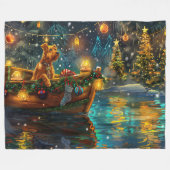 Couverture Polaire Airedale Noël Festival Voyage (Devant (Horizontal))