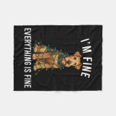 Couverture Polaire Airedale Terrier Christmas I'm Fine Everything Is  (Devant (Horizontal))