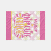 Couverture Polaire AJOUT PERSONNALISÉ NOM Un mignon Chick Rose Jaune (Devant (Horizontal))