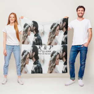 Couverture Polaire Ajouter couple photo merisier marié ajouter date a