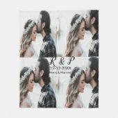 Couverture Polaire Ajouter couple photo merisier marié ajouter date a (Devant)