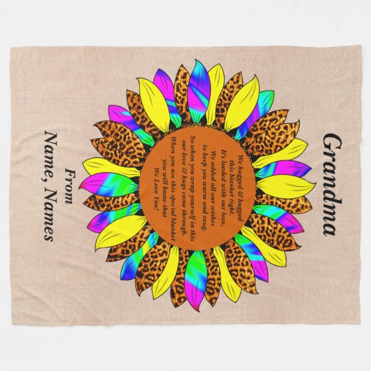 Couverture Polaire Ajouter des noms Modifier le texte Léopard Tournes (Devant (Horizontal))