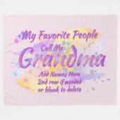 Couverture Polaire Ajouter Grand-Enfants Nom Favoris Personnes Appele (Devant (Horizontal))