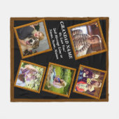 Couverture Polaire Ajouter Grand-Père Nom Texte Photos Pour Grand-Pèr (Devant (Horizontal))