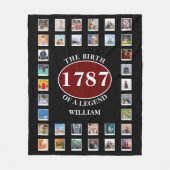 Couverture Polaire Ajouter Le Nom Année Et Photos Anniversaire Blanch (Devant)