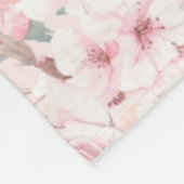 Couverture Polaire Ajouter le nom Boho Rose Green Flores blancs (Coin)