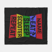 Couverture Polaire Ajouter le nom Eat Sleep Scooter Répéter (Devant (Horizontal))