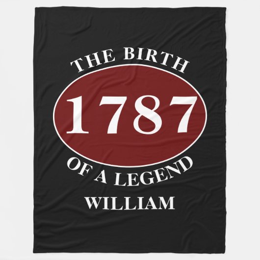 Couverture Polaire Ajouter le nom et l'année Anniversaire (Devant)