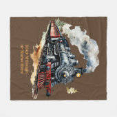 Couverture Polaire Ajouter le nom Steam Train Moteur Imaginaire peint (Devant (Horizontal))
