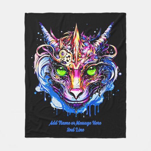 Couverture Polaire Ajouter le nom Texte, Imaginaire rose bleu Dragon  (Devant)