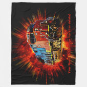 Couverture Polaire Ajouter le nom Texte Locomotive Diesel Train Burni (Devant)