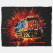 Couverture Polaire Ajouter le nom Texte Locomotive Diesel Train Burni (Devant (Horizontal))