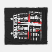 Couverture Polaire Ajouter le skateboard de ville en noir blanc (Devant (Horizontal))