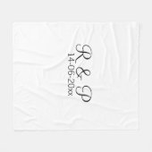 Couverture Polaire Ajouter monogramme du nom du couple ajouter date a (Devant (Horizontal))
