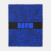 Couverture Polaire Ajouter n'importe quel nom, nom collage En bleu ma (Devant)