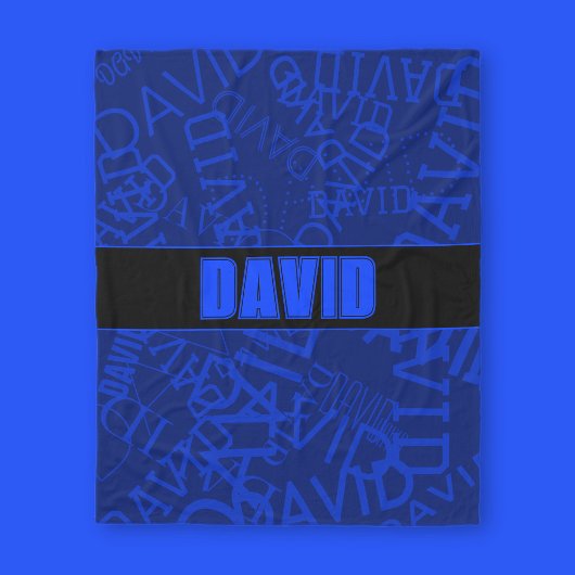 Couverture Polaire Ajouter n'importe quel nom, nom collage En bleu ma