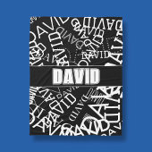 Couverture Polaire Ajouter n'importe quel nom, nom collage En noir et