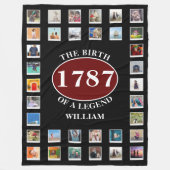 Couverture Polaire Ajouter Nom Année Et Photos Anniversaire (Devant)